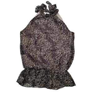 Zoe + Skye Animal Print Halter Top